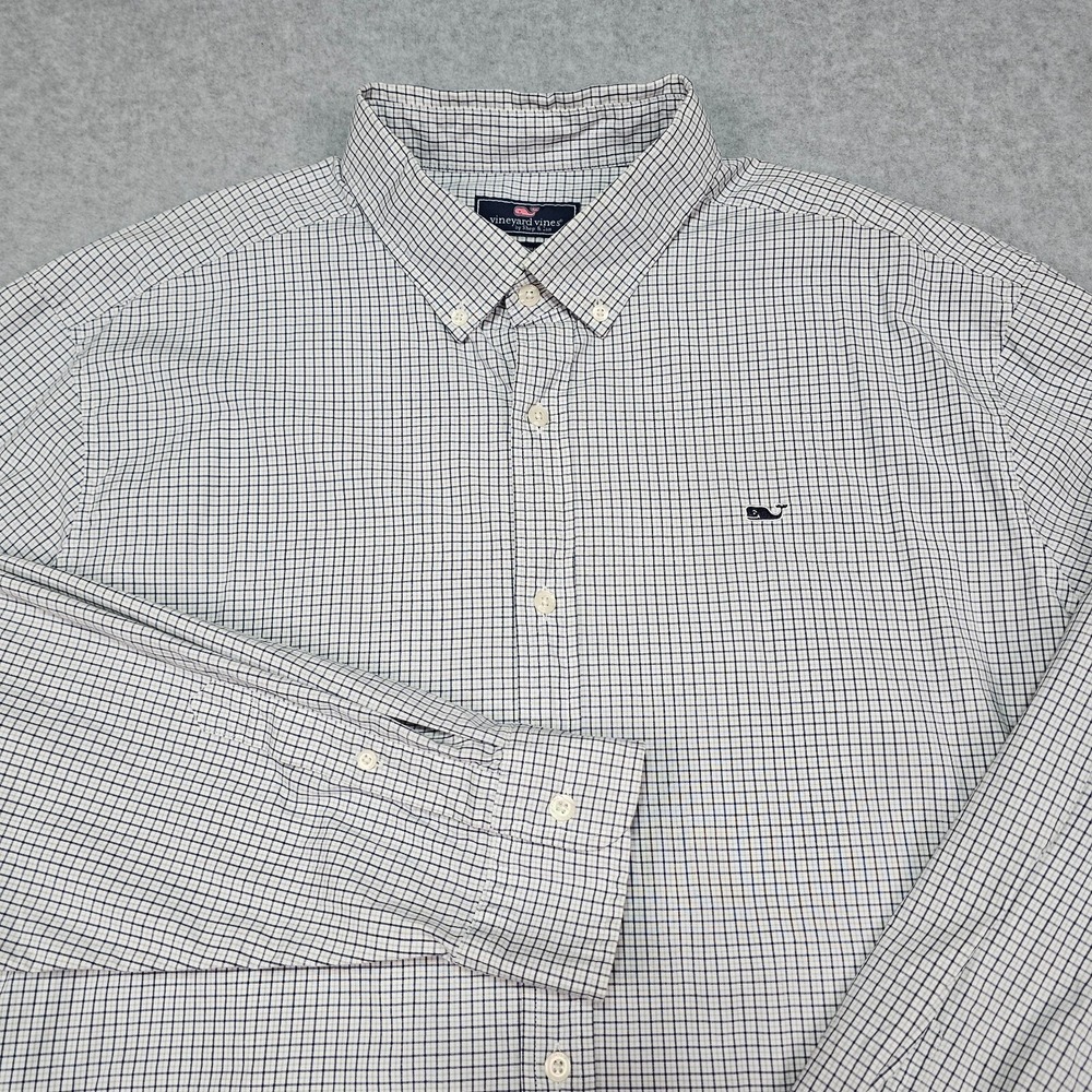 Vineyard Vines Shirt Men 2XL Classic Fit Whale Shirt Plaid Button Up Long Sleeve